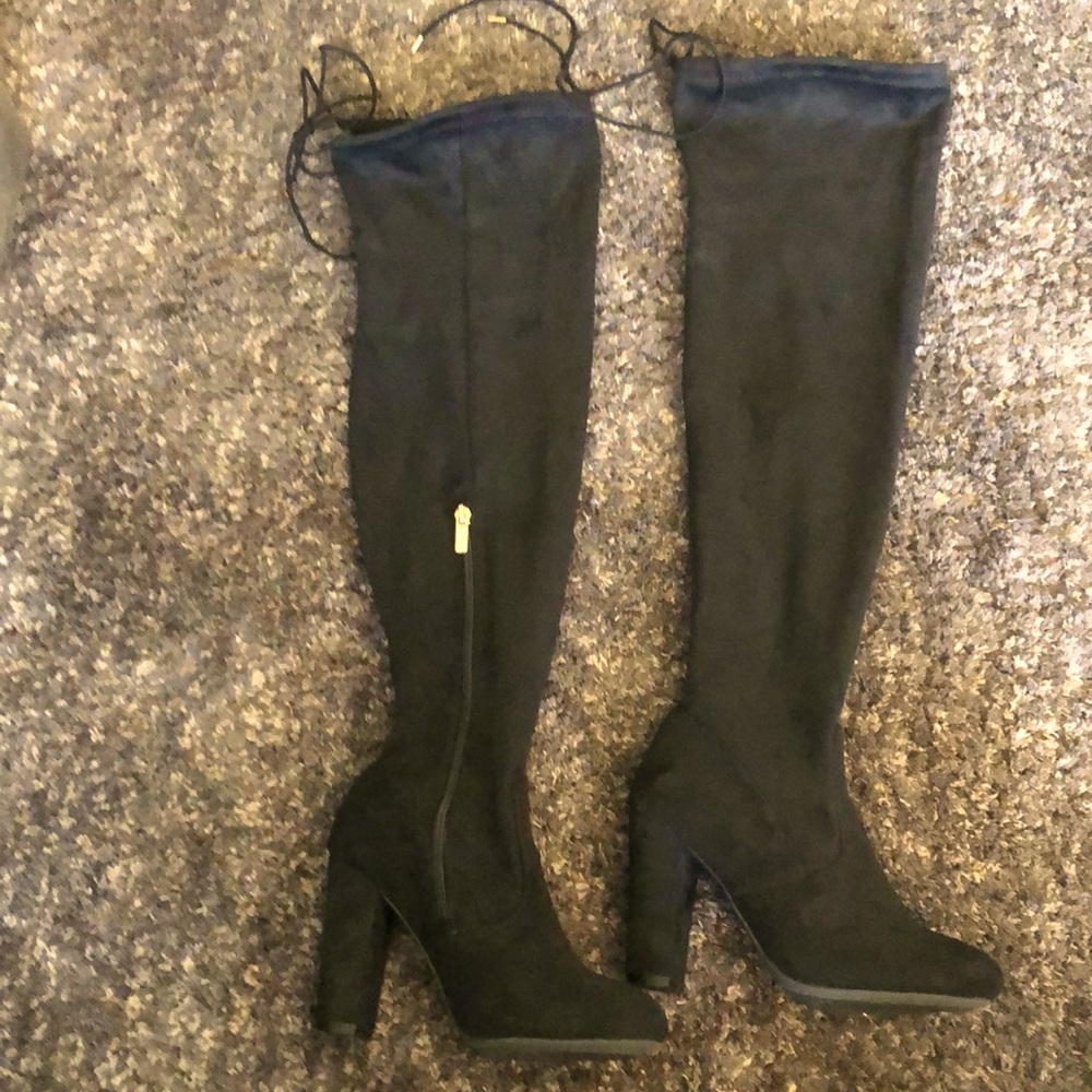 Black suede over the knee boots size 5.5